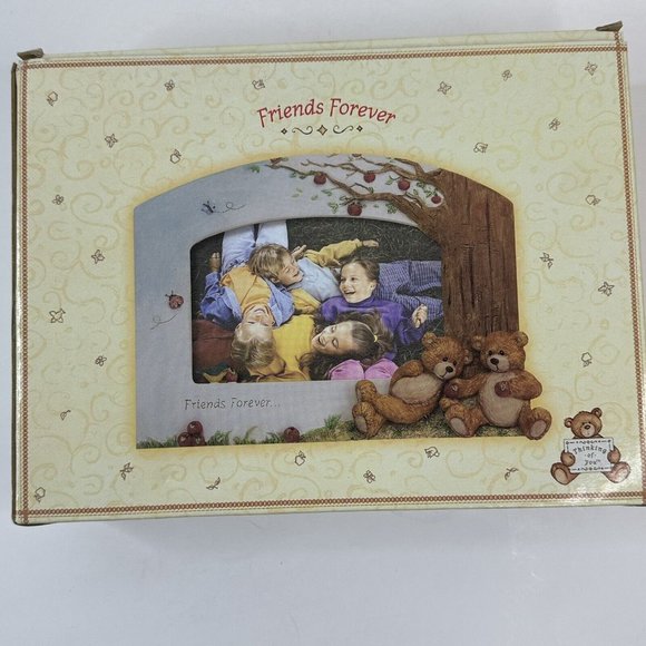Gund Thinking Of You Friends Forever Picture Frame Bears Tree Apples Photo 4x6" - Picture 9 of 11